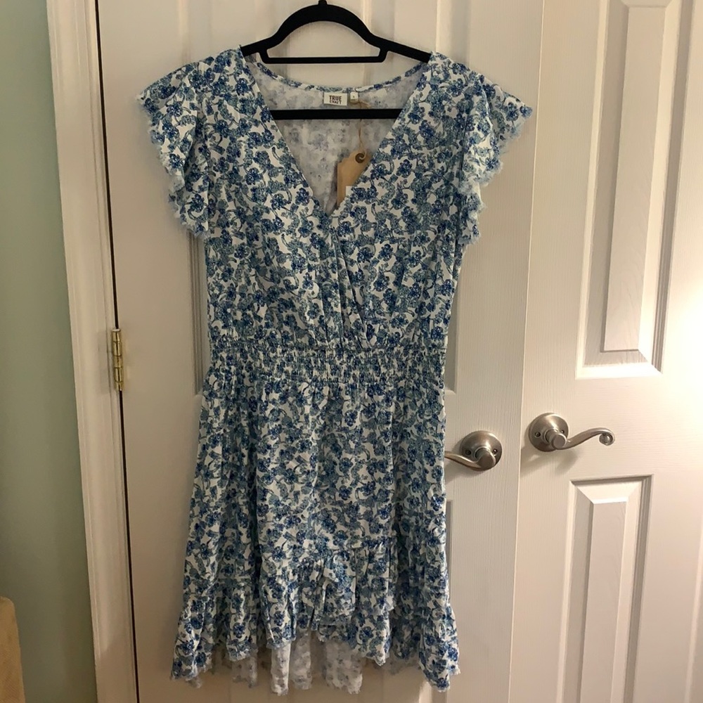 True Craft | Blue Americana Cotton Dress | Size Large
